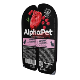 Alpfapet Говядина и малина мясные кусочки в соусе для взрослых кошек