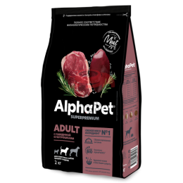 Alpfapet С говядиной и потрошками для взрослых собак средних пород