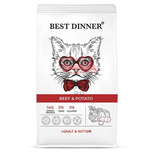 Best Dinner Adult & Kitten Beef & Potato с говядиной и картофелем для кошек и котят