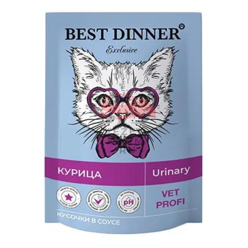 Best Dinner Exclusive Vet Profi Urinary пауч для кошек с курицей в соусе