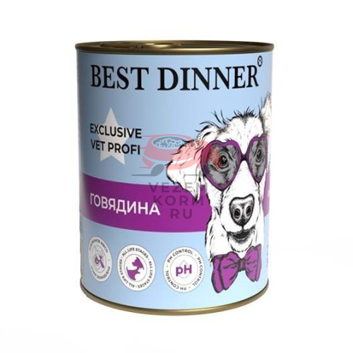 Best Dinner Exclusive Vet Profi консервы с говядиной при проблемах мочеполовой системы у собак