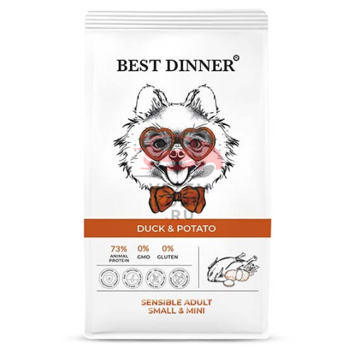 Best Dinner Sensible с уткой и картофелем при аллергии у собак мелких пород