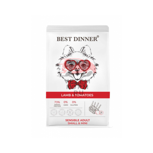 Best Dinner Sensible с ягненком и томатами при аллергии у собак мелких пород