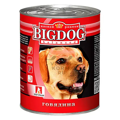 BIG DOG (Биг дог) консерва ж/б с говядиной для собак