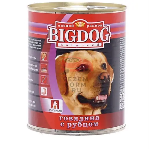 BIG DOG (Биг дог) консерва ж/б с говядиной,рубцом для собак