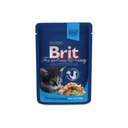Brit Premium Кошачьи мешочки с кусками курицы для котенка