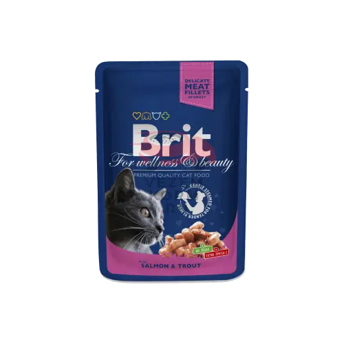 Brit Premium Кошачьи мешочки с лососем и форелью