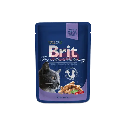 Brit Premium Кошачьи мешочки с треской