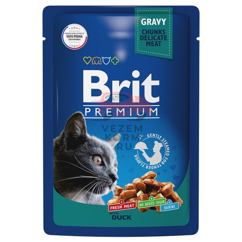 Brit Premium Пауч утка в соусе для взрослых кошек
