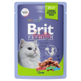 Brit Premium влажный корм для взрослых кошек ягненок в желе