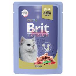 Brit пауч для взрослых кошек с форелью в желе