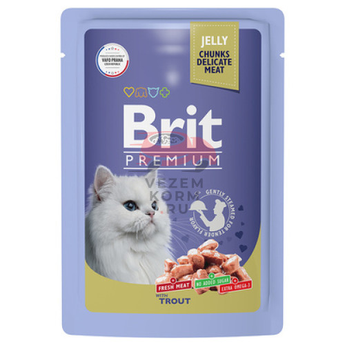 Brit пауч для взрослых кошек с форелью в желе