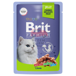 Brit пауч для взрослых кошек с ягненком в желе