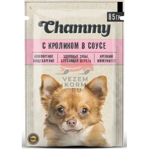 Chammy Корм для собак: с кроликом в соусе