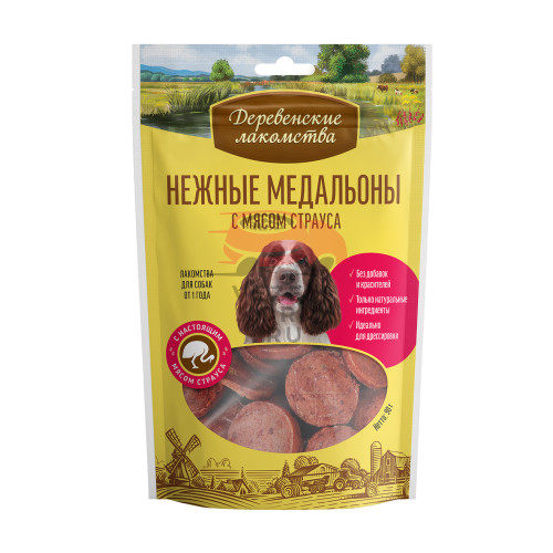 Деревенские Лакомства Нежные медальоны с мясом страуса