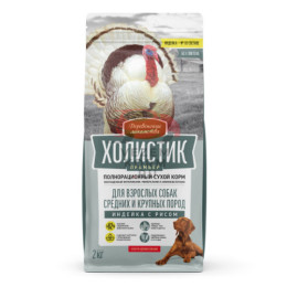 Деревенские лакомства Холистик Премьер Сухой корм для взрослых собак средних и крупных пород, индейка с рисом
