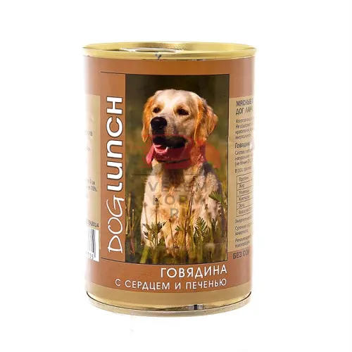 Dog Lunch (Дог Ланч)  консервы для собак говядина/сердце/печень в желе