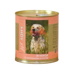 Dog Lunch  (Дог Ланч) консервы для собак ягненок/потрошка/рис в желе