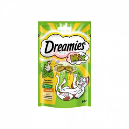 Dreamies (Дримс)  лакомство для кошек Dreamies лакомые подушечки для кошек с курицей и мятой