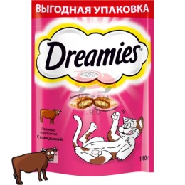 Dreamies (Дримс)  Лакомые подушечки с говядиной для кошек