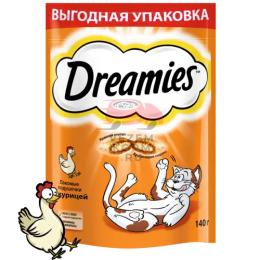 Dreamies  (Дримс) Лакомые подушечки с курицей для кошек