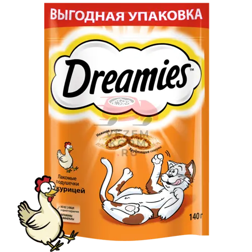 Dreamies  (Дримс) Лакомые подушечки с курицей для кошек