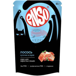 Enso для кошек с лососем, кусочки в соусе