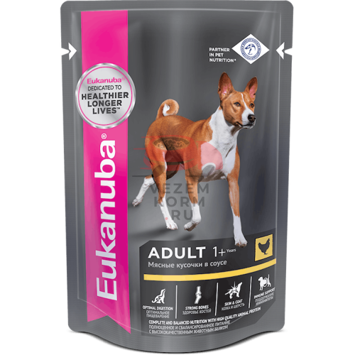 Eukanuba КОРМ ДЛЯ ВЗРОСЛЫХ СОБАК ВСЕХ ПОРОД ИЗ КУРИЦЫ В СОУСЕ