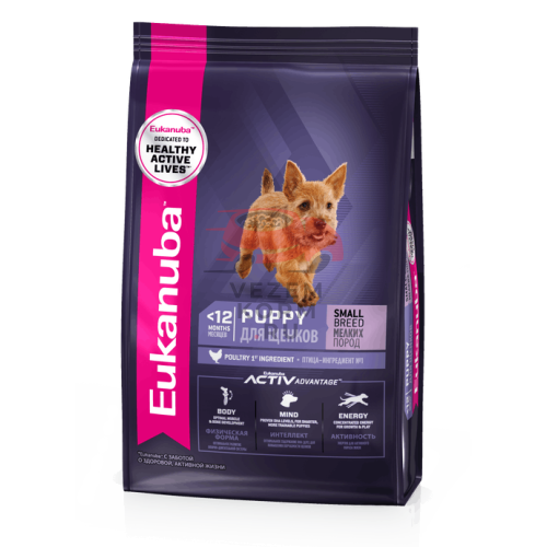 Eukanuba Корм сухой полнорационный для щенков мелких пород с птицей