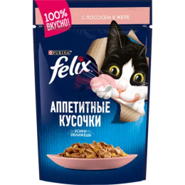 Felix (Феликс) Аппетитные кусочки, с лососем в желе