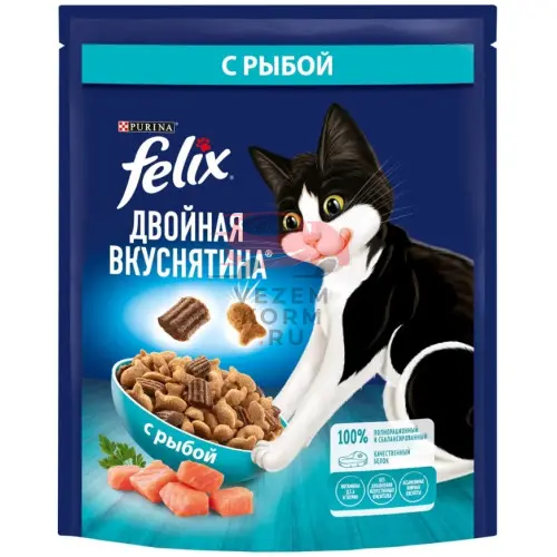 Felix (Феликс) Двойная вкуснятина сухой корм для кошек с рыбой