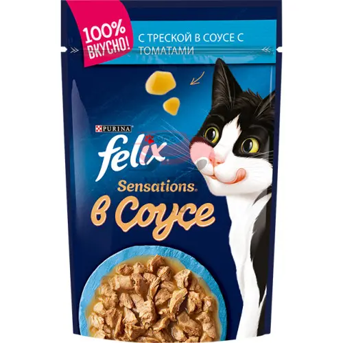 Felix (Феликс) Sensations в Соусе, c треской в соусе с томатами