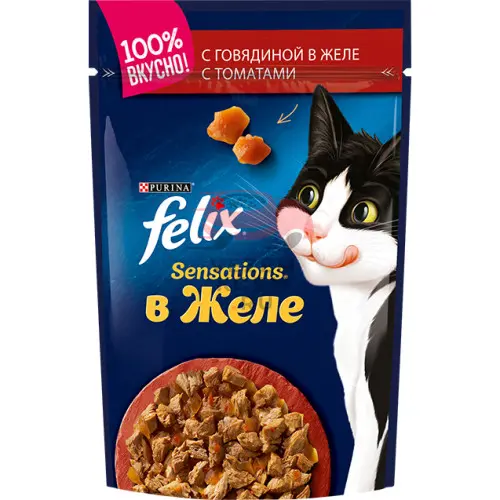 Felix (Феликс) Sensations в Желе, c говядиной в желе с томатами