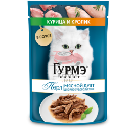 Gourmet Перл Мясной Дуэт с кроликом и курицей в соусе