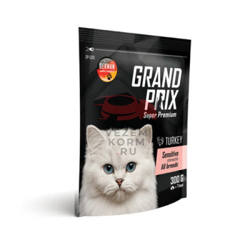Grand Prix полнорационный сбалансированный, для привередливых кошек с чувствительным пищеварением, с индейкой