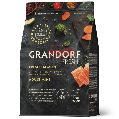 Grandorf FRESH - БЕЗЗЕРНОВОЙ СВЕЖЕЕ ФИЛЕ ЛОСОСЯ С БАТАТОМ ДЛЯ СОБАК МЕЛКИХ ПОРОД