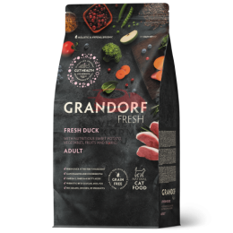 Grandorf FRESH - БЕЗЗЕРНОВОЙ СВЕЖЕЕ МЯСО УТКИ С БАТАТОМ ДЛЯ ВЗРОСЛЫХ КОШЕК
