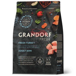 Grandorf FRESH - БЕЗЗЕРНОВОЙ СВЕЖЕЕ МЯСО ИНДЕЙКИ С БАТАТОМ ДЛЯ СОБАК МЕЛКИХ ПОРОД