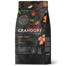 Grandorf FRESH - БЕЗЗЕРНОВОЙ СВЕЖЕЕ МЯСО ИНДЕЙКИ С БАТАТОМ ДЛЯ ВЗРОСЛЫХ КОШЕК