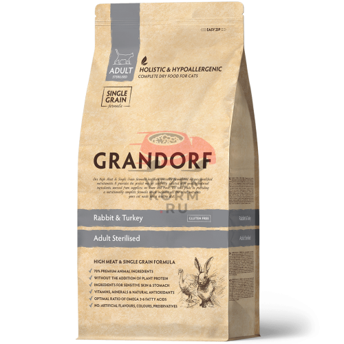 Grandorf (Грандорф) КРОЛИК С ИНДЕЙКОЙ ДЛЯ СТЕРИЛИЗОВАННЫХ КОШЕК И КАСТРИРОВАННЫХ КОТОВ
