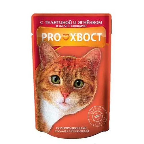 КОНСЕРВЫ ДЛЯ КОШЕК ПРОХВОСТ «ТЕЛЯТИНА И ЯГНЕНОК»