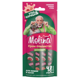 MOLINA, Функц. крем-лакомство в стике с креветками для котят и взрослых кошек, Снижение запаха фекалий