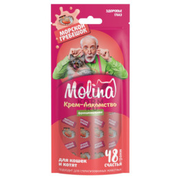 MOLINA, Функц. крем-лакомство в стике с креветками для котят и взрослых кошек, Здоровье глаз