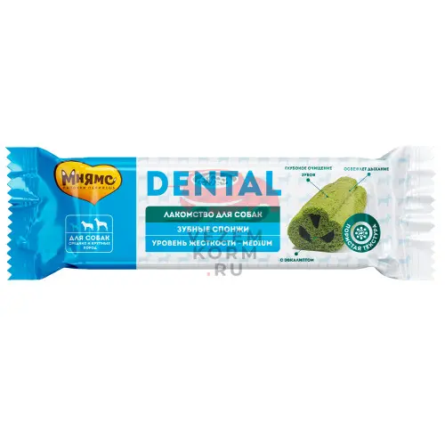 Мнямс Лакомство Мнямс DENTAL для собак "Зубные спонжи" с эвкалиптом