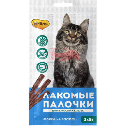 Мнямс Лакомые палочки для кошек Форель, лосось