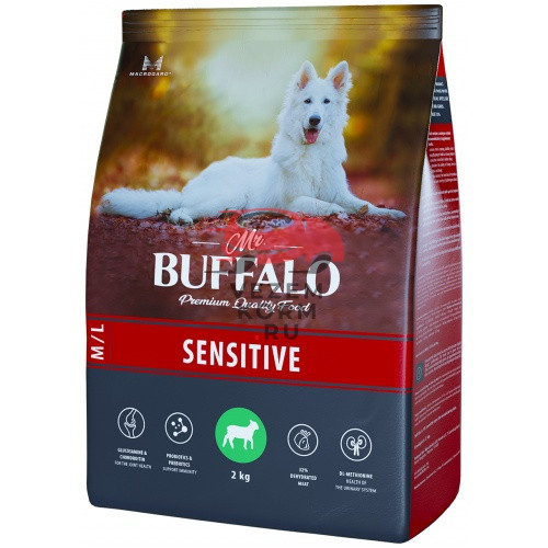 Mr.Buffalo ADULT M/L SENSITIVE для собак средних и крупных пород с Ягненком