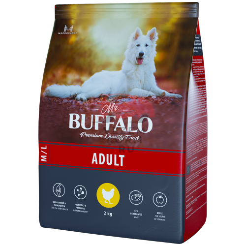 Mr.Buffalo ADULT M/L с курицей для собак средних и крупных пород