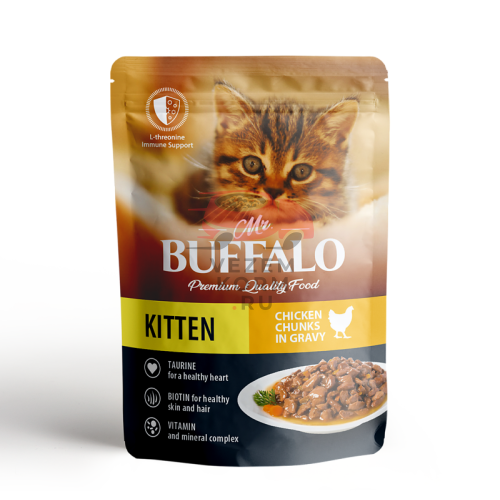 Mr.Buffalo ВЛАЖНЫЙ КОРМ ДЛЯ КОТЯТ «НЕЖНЫЙ ЦЫПЛЕНОК» В СОУСЕ