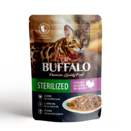 Mr.Buffalo ВЛАЖНЫЙ КОРМ ДЛЯ СТЕРИЛИЗОВАННЫХ КОШЕК «ИНДЕЙКА» В СОУСЕ