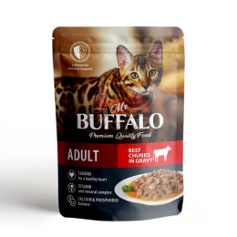 Mr.Buffalo ВЛАЖНЫЙ КОРМ ДЛЯ ВЗРОСЛЫХ КОШЕК «ГОВЯДИНА» В СОУСЕ